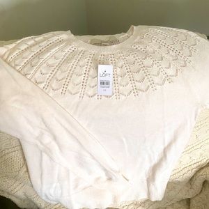 Cream pointelle sweater